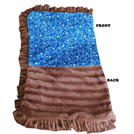 MIRAGE PET PRODUCTS Luxurious Plush Pet BlanketBlue Western Full Size 500-129 BlWtFL